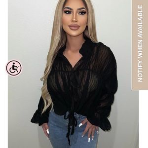 Sheer long sleeved top